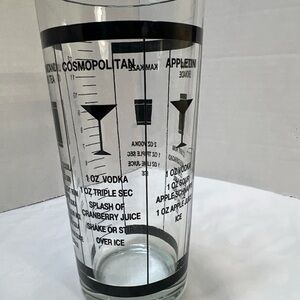 Source Unknown Cocktail Mixing Glass with Black Print